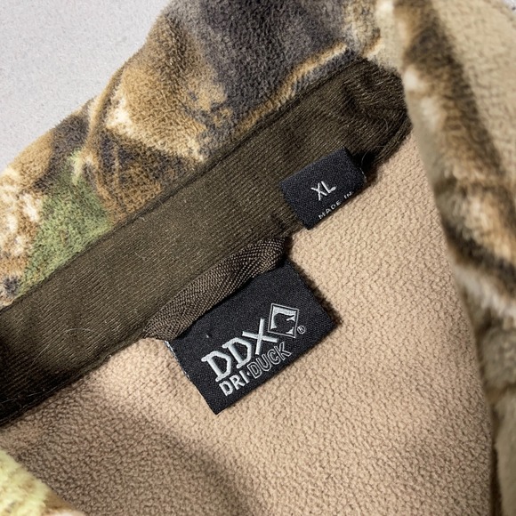 DDX Dri Duck Camouflage Fleece Shirt Jacket Mens XL Outdoor Hunting Camo Gorp - Picture 4 of 10